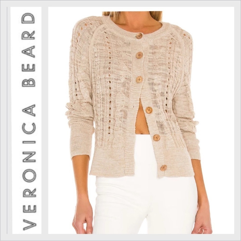 NWOT Veronica Beard Cardigan M Linen